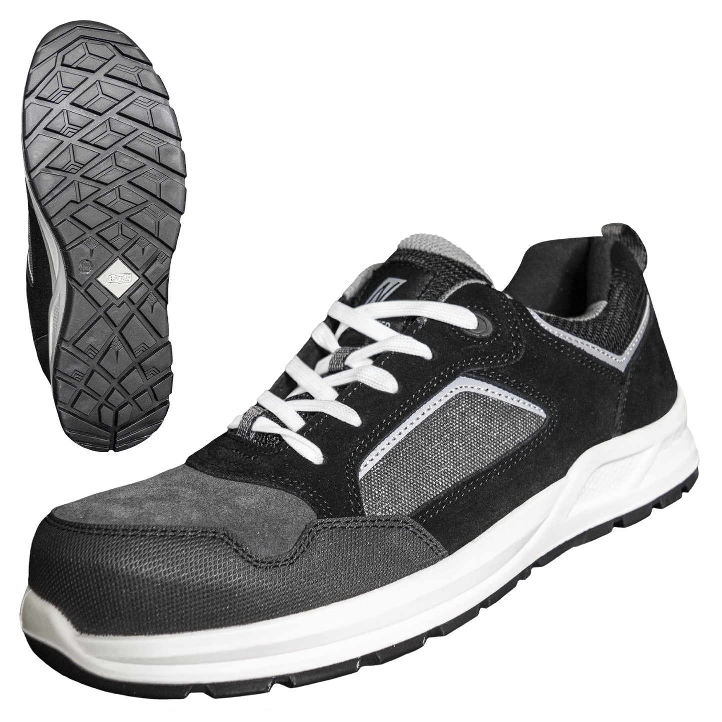 NITRAS CLASSIC STEP, S1P veiligheidsschoenen, grijs/zwart