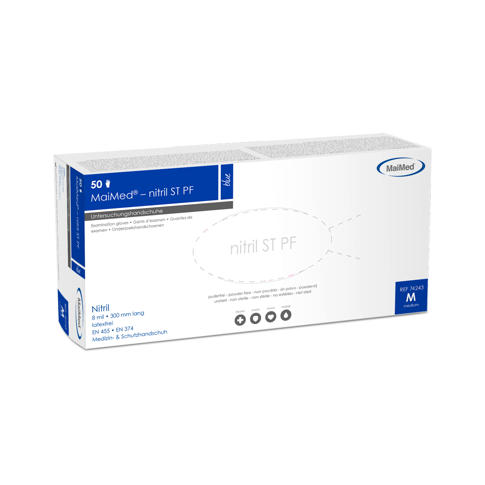 MaiMed-nitril blauw, niet-steriele veiligheidshandschoenen, poedervrij, dikte 8mil 50 stuks/doos