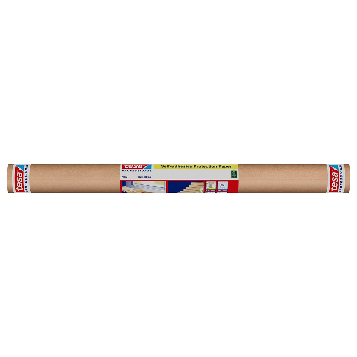 tesa Professional 74922 Selbstklebendes Schutzpapier, chamois 10 m x 600 mm