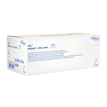 MaiMed - HMS steriele houten mondspatel, 15cm lang, 100x1 st. steriel verpakt | Doos (100 stuks)