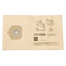 Der Doppelfilter-Papiersack 15 l von Diversey Deutschland GmbH & Co. OHG (10er-Pack), für TASKI Vento 15S, verfügt über eine doppelte Filterung und wird in einem rechteckigen Beutel mit bebilderter Montageanleitung, beschriftet mit "TASKI 7514888", geliefert.