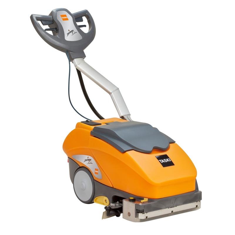 De TASKI swingo 350 B BMS van Diversey is een extreem compacte, wendbare, batterij-aangedreven schrobzuigmachine met geïntegreerde lader - ideaal voor kleine en volgestouwde oppervlakken. Incl. 2x 12 V-25 Ah batterijen.