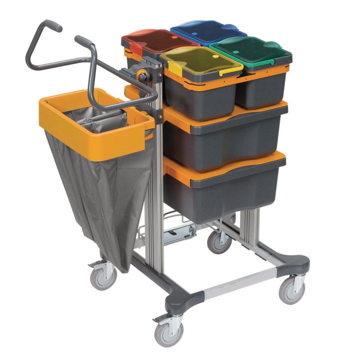 De TASKI Mini Closed van Diversey is een compact reinigingssysteem voor het voorbevochtigen van reinigingstextiel met gesloten laden, ideaal voor hygiënische reiniging, inclusief robuust onderstel en twee comfortabele duwgrepen. Verpakking: 1 stuk.