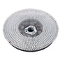 De Diversey schrobborstel Nylon (43 cm) voor swingo 1850 & 4000 heeft dichte, witte borstelharen in concentrische cirkels met een kunststof kern. Afgebeeld tegen een witte achtergrond. 1 stuk, standaard schrobborstel van Diversey Deutschland GmbH & Co. OHG.