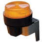 Een close-up van de Diversey Blitzlichtset swingo 4000/5000, een geribbelde, gele waarschuwingslamp met zwarte sokkel en houder voor TASKI swingo 4000/5000 machines - perfect voor professionele reinigingstaken.