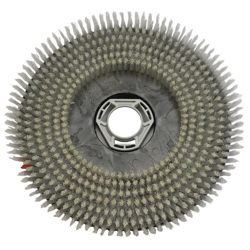 Een close-up van de schrobborstel Standard (38 cm) voor swingo XP R van Diversey Deutschland GmbH & Co. OHG, met zijn dicht opeengepakte borstelharen in concentrische cirkels, ideaal voor de efficiënte reiniging van harde vloeren. Verpakking: 1 stuk.