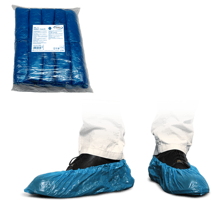 MaiMed-Cover PE-overschoenen Wegwerp-overschoenen van PE, blauw, 100 stuks/pak. | Pak (100 stuks)