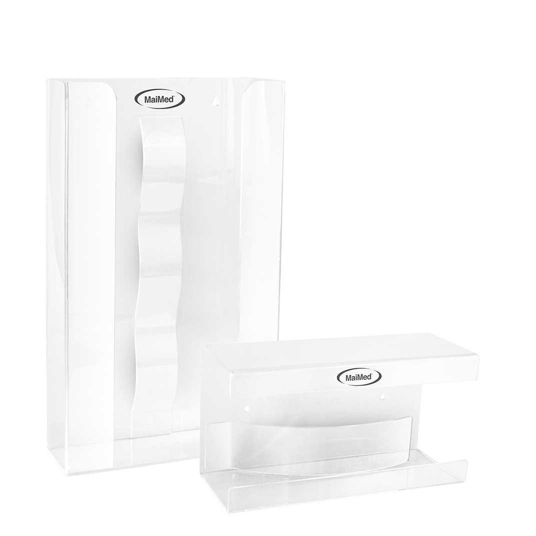 MaiMed wandhouder voor handschoenenkasten met veer van acryl - afmetingen: 246x106x135mm - verpakking van 1 | Pak (1 stuk)