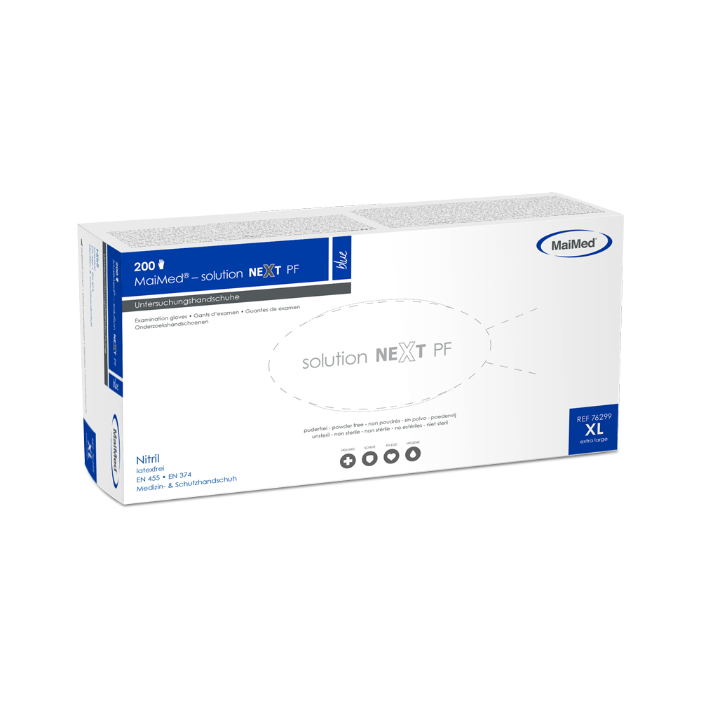 MaiMed-solution next blauwe nitrilhandschoenen, niet-steriel, latexvrij, 200 stuks/doos