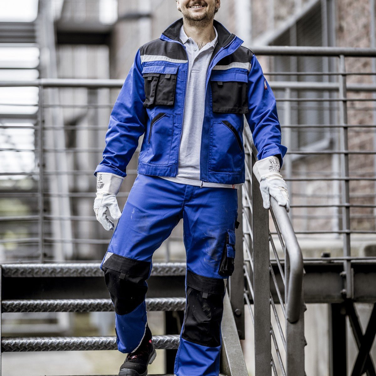 NITRAS MOTION TEX PLUS, werkbroek, lang, koningsblauw/zwart