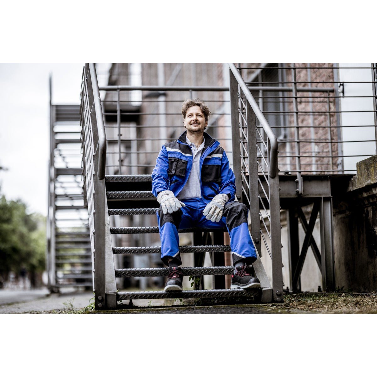 NITRAS SPLIT STAR+, rundsplitlederen handschoenen, natuurlijke kleur / grijs, EN 388 katoen | Pakket (12 paar)