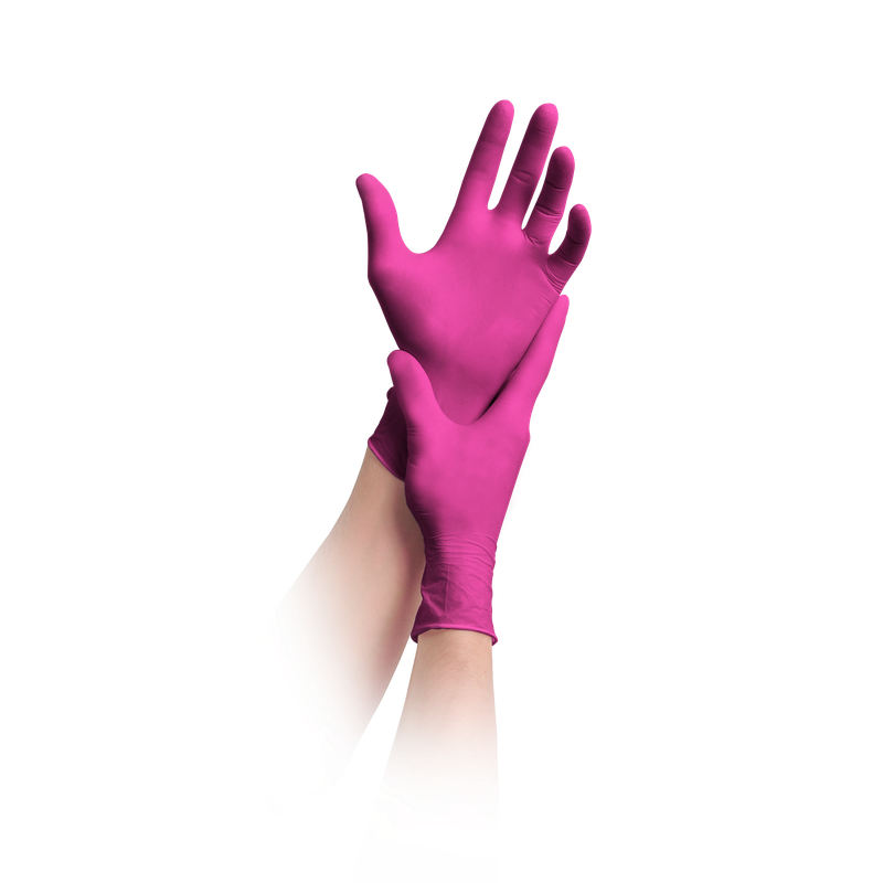 MaiMed-solution100 latexvrije handschoenen, magenta, niet-steriel, poedervrij