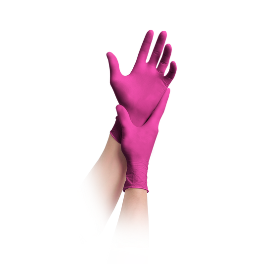 MaiMed-solution100 latexvrije handschoenen, magenta, niet-steriel, poedervrij