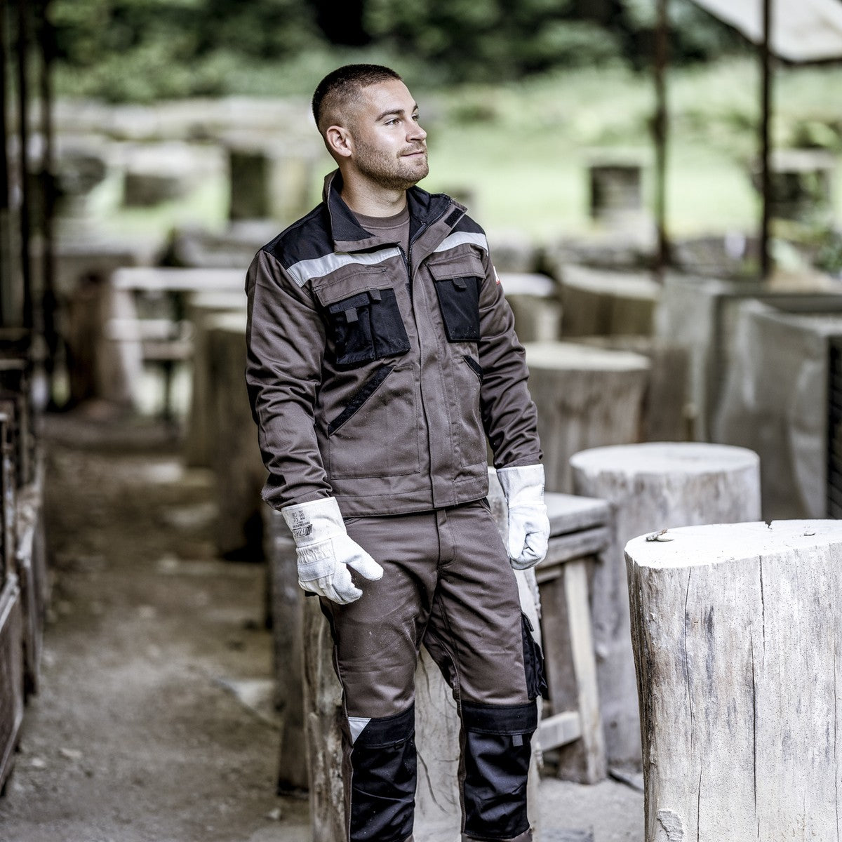 NITRAS MOTION TEX PLUS, werkjas, bruin/zwart