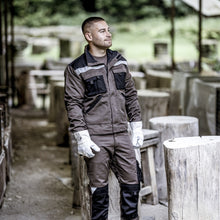 NITRAS SPLIT STAR 1, handschoenen van koeiensplitleer, natuurlijke kleur / grijs, EN 388 katoen | Pakket (12 paar)