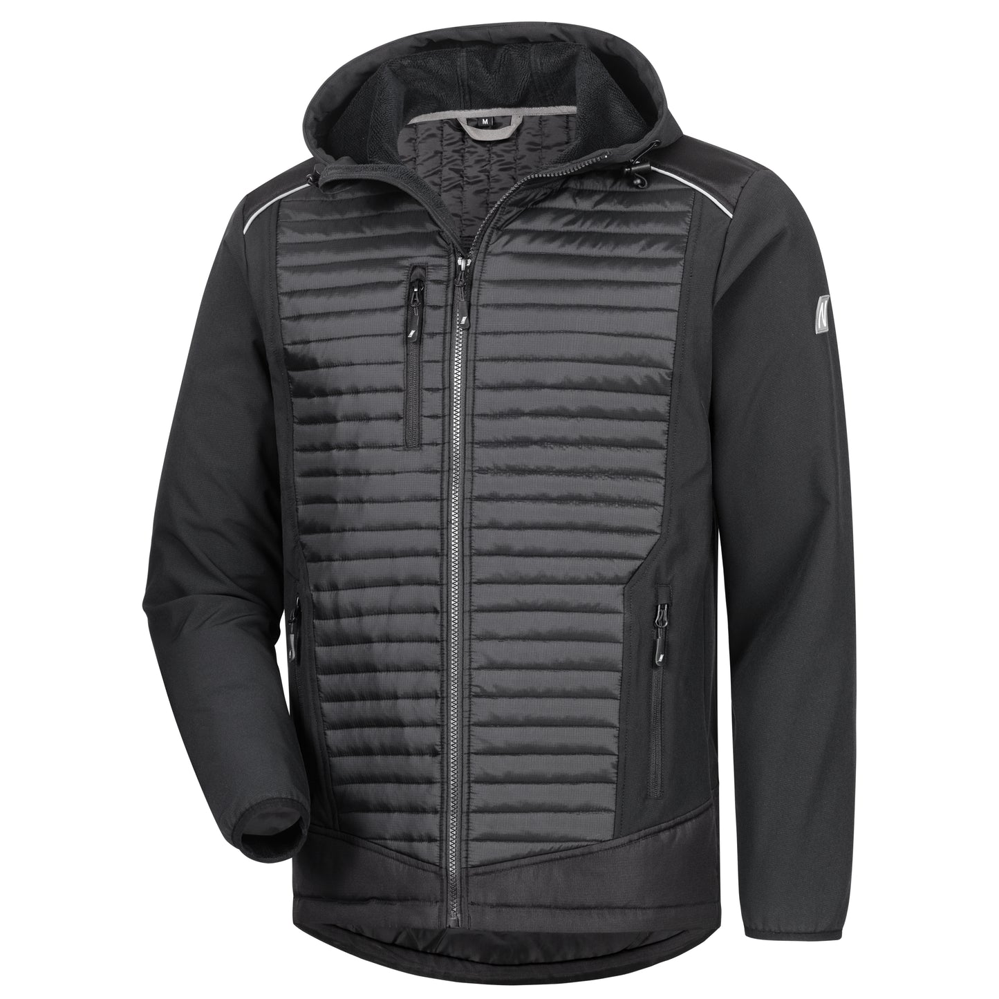 NITRAS MOTION TEX PLUS, gewatteerd softshell jack, zwart