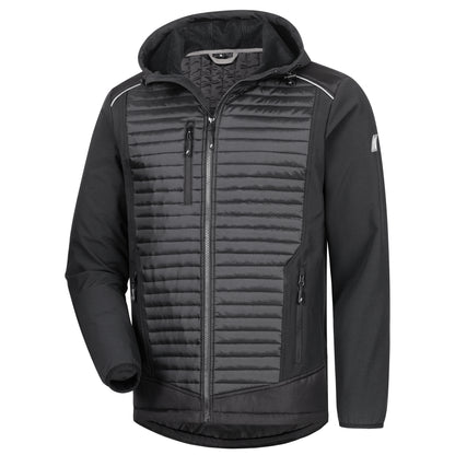 NITRAS MOTION TEX PLUS, gewatteerd softshell jack, zwart