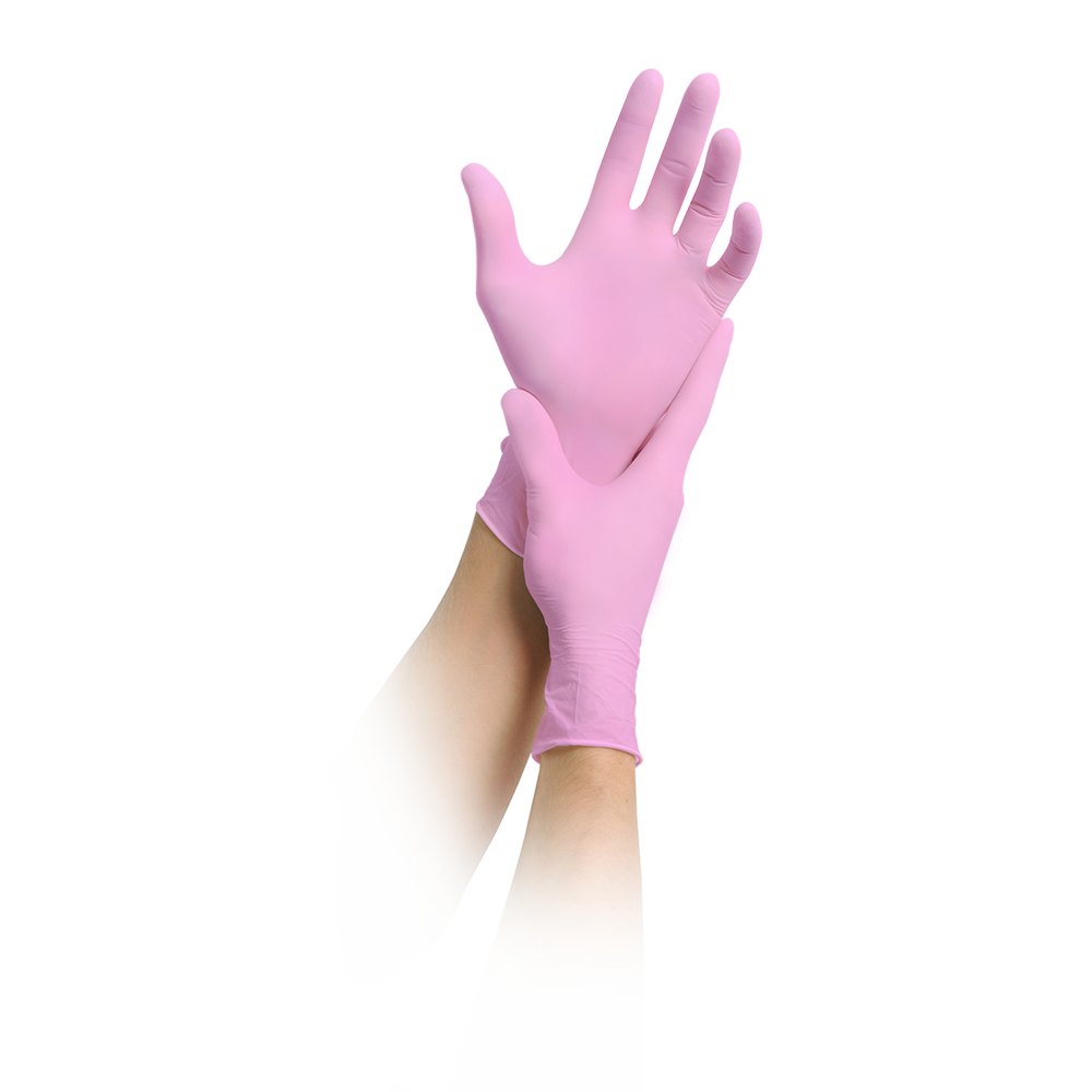 MaiMed-solution 100 roze niet-steriele, poedervrije latexvrije handschoen, blauw, 100 stuks/doos
