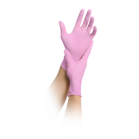 MaiMed-solution 100 roze niet-steriele, poedervrije latexvrije handschoen, blauw, 100 stuks/doos