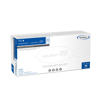MaiMed-solution 100 witte niet-steriele, PF latexvrije handschoen, wit, 100 stuks/doos