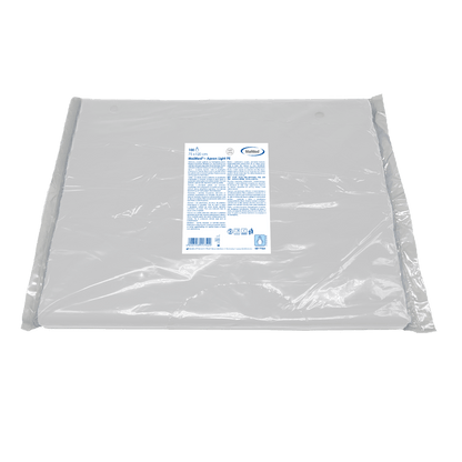 MaiMed-Schort Light PE, schort van PE 75x120cm wit, 100 stuks/pak, geblokt, glad oppervlak | Pak (100 stuks)