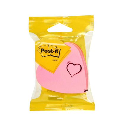 Post-it® Notes In Stansvorm, Hart, Roze (70x70 mm, 225 vel), van 3M Deutschland GmbH: Hart-notitieblaadjes met zwarte rand in heldere gele verpakking met Post-it logo-ideaal voor creatieve geschenkdecoratie. 100% PEFC.