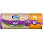 Een rol Swirl geparfumeerde vuilniszakken vanille-lavendel 10l scheurvast & lekdicht rechtopstaand (14 zakken) van Melitta Europa GmbH & Co. KG biedt sterke, lekvrije vuilniszakken met vanille-lavendelgeur en Duitse verpakking.
