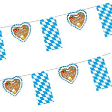 Dekorieren Sie Ihre bayerische Party mit der PAPSTAR GmbH Flaggenkette Papier (4 m) mit blau-weißer Rautenflagge und Herz-Akzenten mit "Gruß vom Oktoberfest" - der perfekte Beutel (1 Stück) für die Oktoberfest-Dekoration!.