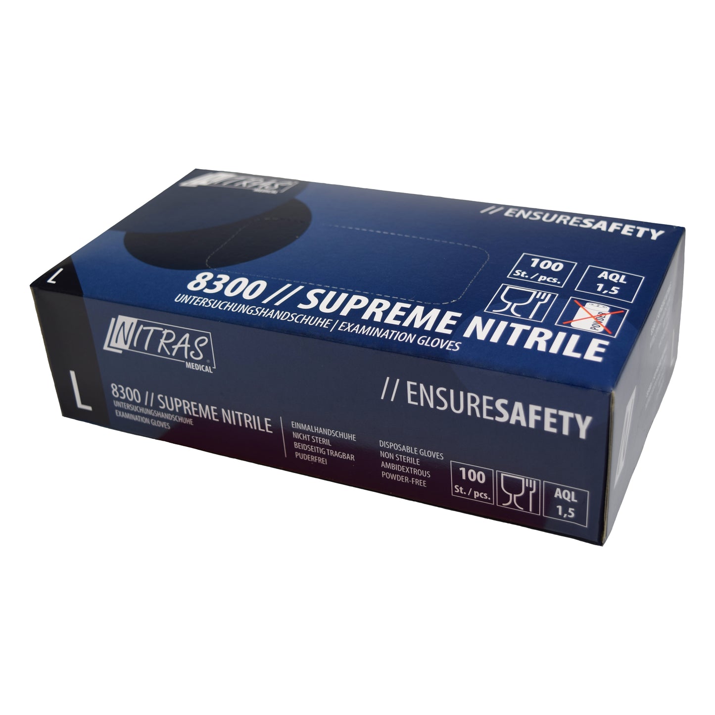 NITRAS SUPREME NITRILE, nitril wegwerphandschoenen, blauw