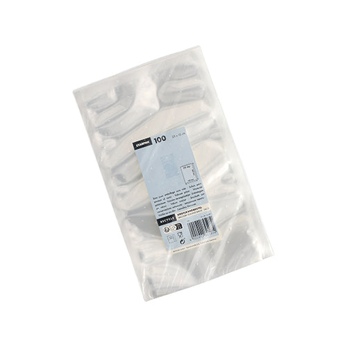 Abgebildet ist ein klarer Starpak 100 Siegelrandbeutel (40 x 30 cm, PA/PE transparent) auf weißem Hintergrund. Die Verpackung enthält die Marke Starpak, ein rechteckiges Produktinformationsetikett und einen Barcode.