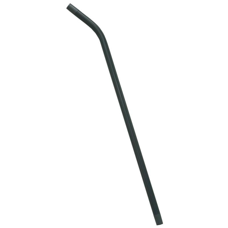 De zuigbuis 1 x gebogen van Diversey Deutschland GmbH & Co. OHG is een zwarte, herbruikbare zuigbuis met een lichte knik aan de bovenkant - nauwkeurig zuigen en eenvoudige reiniging voor een witte achtergrond.