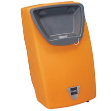 Een oranje 12-liter watertank van Diversey Duitsland met een grijze afdekplaat en TASKI-logo - geschikt voor TASKI ergodisc 165/200/duo. Perfect voor de combinatie met uw schoonmaakmachine.
