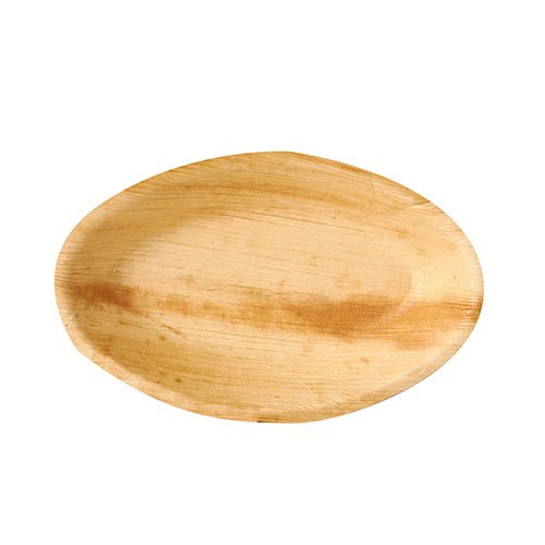 De PAPSTAR palmblad schalen "pure", ovaal (20x12,5 cm), van milieuvriendelijk materiaal, zijn biologisch afbreekbaar en ideaal als duurzame wegwerpschalen voor milieubewuste gelegenheden (25 stuks, krimpfolie).