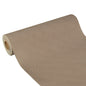 Der Starpak Tischläufer „Soft Selection Plus“ aus stoffähnlichem Vlies (24 m x 40 cm) in Beige ist teilweise auf weißem Untergrund ausgerollt – perfekt für festliche Anlässe.