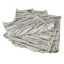 Een stapel PAPSTAR 5 inpakpapieren „Newsprint“ van PAPSTAR GmbH (3cm x 2cm) met de opdruk „NEWS“ en „JOBS“ ligt op een witte ondergrond die aan traditioneel verpakkingspapier doet denken.