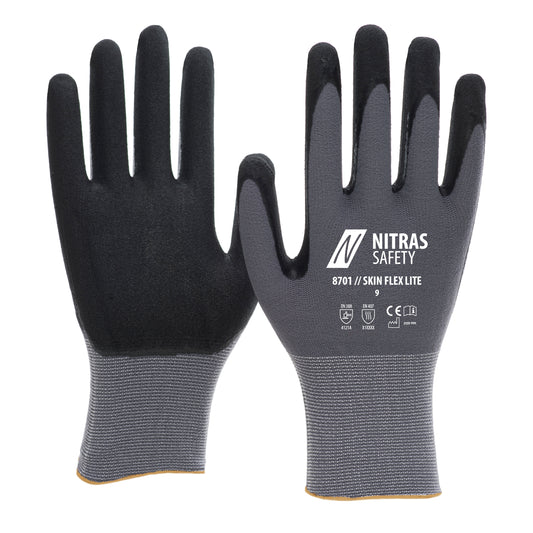 NITRAS SKIN FLEX LITE, montagehandschoenen, grijs/zwart