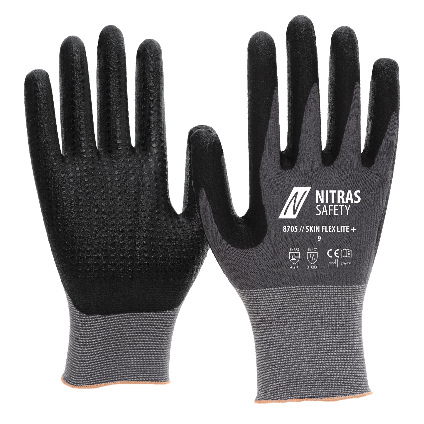 NITRAS SKIN FLEX LITE+, montagehandschoenen, grijs/zwart
