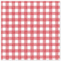 Ein quadratisches Tuch mit rot-weißem Gingham-Muster passt perfekt zu den PAPSTAR GmbH 50 Servietten "ROYAL Collection" 1/4-Falz 40 x 40 cm rot.