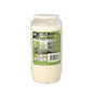 De PAPSTAR olie-lamp T6 (Ø 7 cm, wit) bevat 100% plantaardig vet in een transparante kunststof container met deksel. Op het etiket staan productinformatie, veiligheidssymbolen en een groene buitenscène - ideaal voor milieuvriendelijke verlichting.