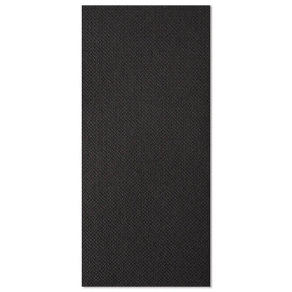 De afbeelding toont 50 servetten „ROYAL Collection“ (1/8-vouw, 40 x 40 cm) van de PAPSTAR GmbH in zwart met een subtiele weefstructuur, ideaal voor elegant gedekte tafels.