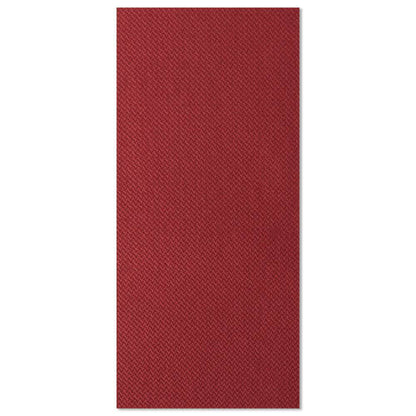 Een rechthoekig, rood gestructureerd stofmonster uit de 50 servetten „ROYAL Collection“ 1/8-vouw 40 x 40 cm van de PAPSTAR GmbH presenteert zich voor een witte achtergrond, ideaal voor elegante servetten of stijlvolle tafeldecoratie.