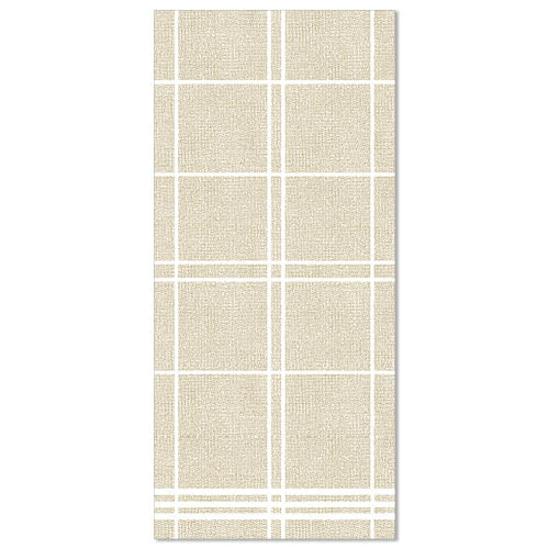 De PAPSTAR 50 servetten „ROYAL Collection“ 1/6-vouw 48x33 cm van de PAPSTAR GmbH vallen op door hun beige-witte rasterontwerp en bieden een geweven uitstraling, geïnspireerd door de ROYAL Collection – ideaal voor het verfraaien van elke stijlvol gedekte tafel.