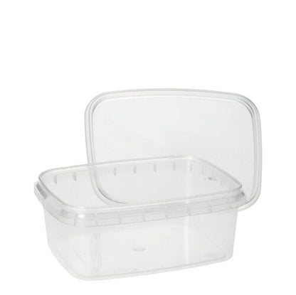 De Starpak 50 fijnkostbeker is een rechthoekige, transparante PP-container met origineel deksel van Starpak - perfect om voedsel vers en veilig te bewaren.
