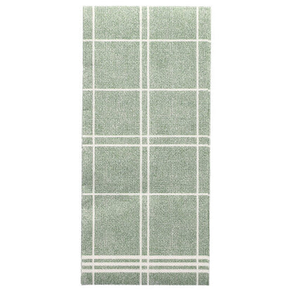 De PAPSTAR Kitchen Craft servetten „ROYAL Collection“ (50-pack, 48 x 33 cm) vallen op door hun groene rechthoekontwerp met wit raster en twee parallelle lijnen – ideaal voor een stijlvolle tafeldecoratie. Merk: PAPSTAR GmbH.