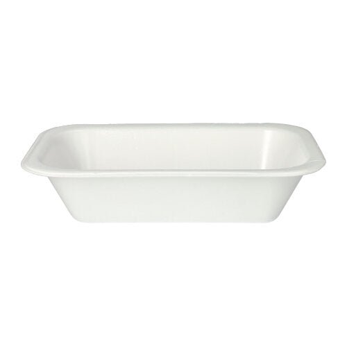 De Starpak 100 verzegelschalen XPS-schaal van wit gelamineerd polystyreen met licht hellende zijkanten en afgeronde hoeken is afgebeeld op een witte achtergrond - ideaal voor gebruik in de horeca.