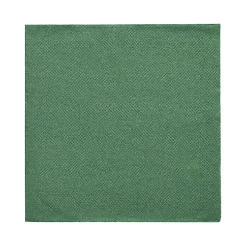 Een groen servet 32x32 cm uit de DAILY Collection (50-pack, 1/4 vouw) van de PAPSTAR GmbH ligt plat op een witte ondergrond.