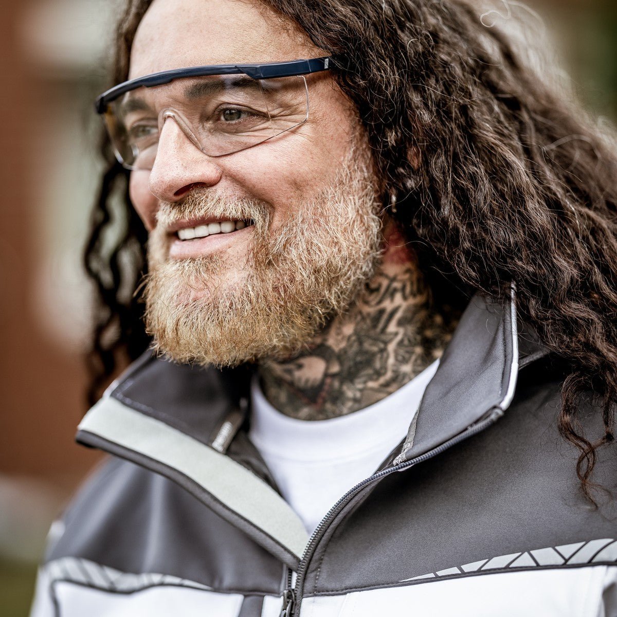 NITRAS VISION PROTECT BASIC, brilveren, transparant / marineblauw, EN 166 kunststof | Pak (12 stuks)