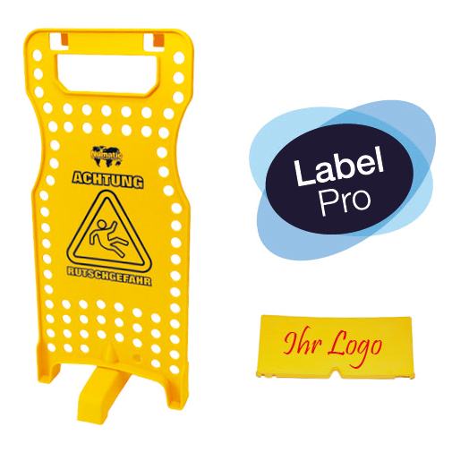 Numatic warning sign "W1" with brackets, yellow | Pak (1 stuk)