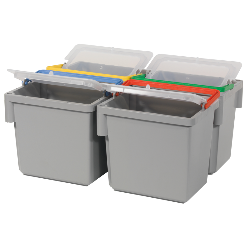 Numatic draaibare 4-liter emmer, grijs met gekleurde handgreep