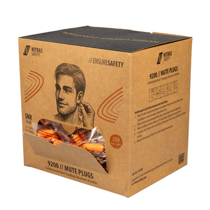 NITRAS MUTE PLUGS, oordopjes, oranje, EN 352-2, 250 paar / doos PU | Pak (1 stuk)